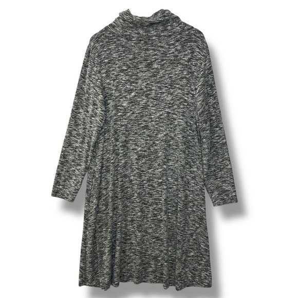 Soft Surroundings 2X Cowl Zip Neck Sweater Dress Plus Marled Gray Made USA Soft - Picture 2 of 11